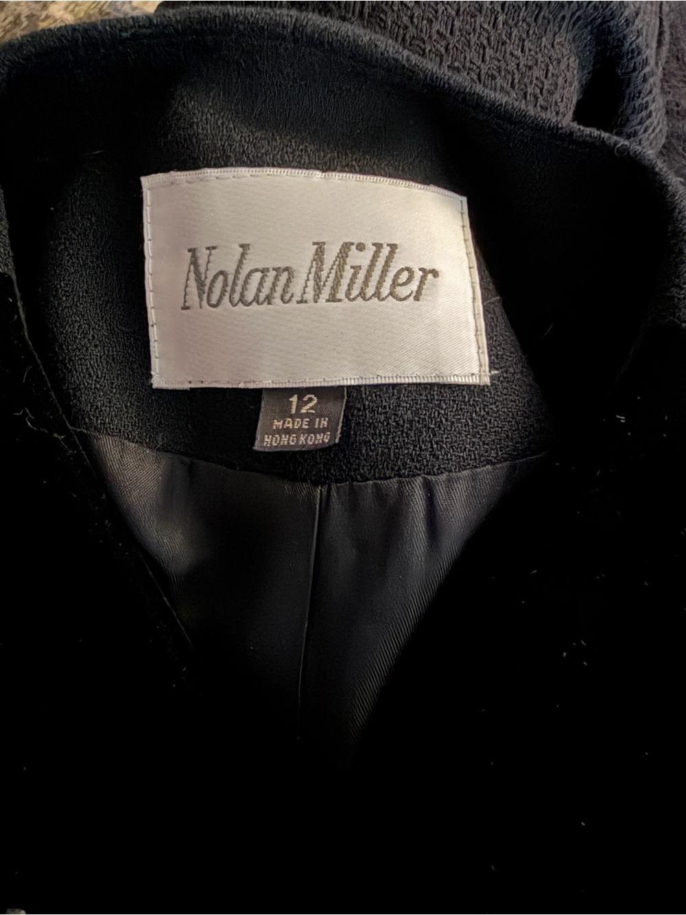 Nolan Miller Size 12 Black 100% Wool Embellished Beaded Lace Velvet Blazer - Picture 5 of 6